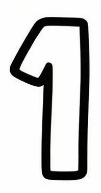 a white sign with a black number one on it.webp